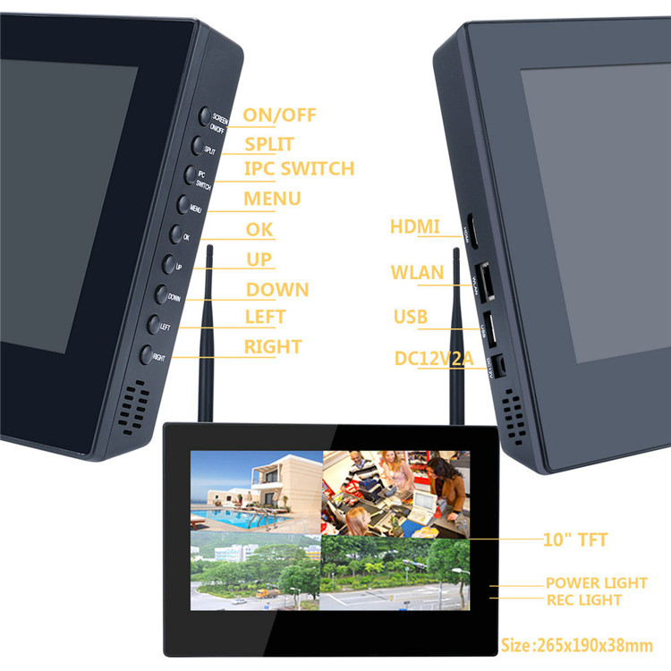 ENNIO-SY1003FD13-10-inch-TFT-4CH-960P-Wireless-DVR-Video-Security-Three-Waterproof-Bullet-IP-Cameras-1100878