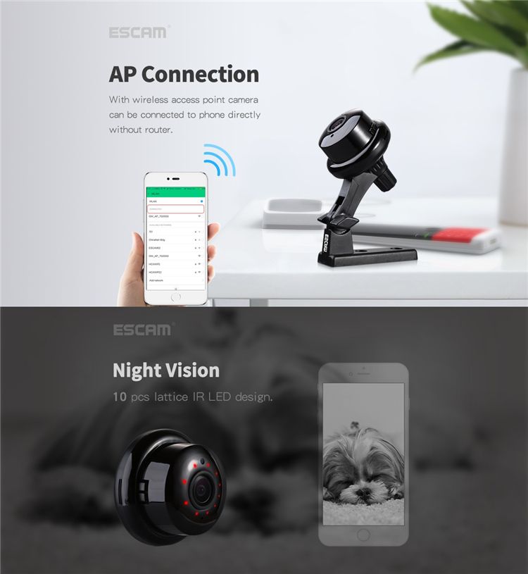 ESCAM-Button-Q6-Mini-1080P-IP-Night-VIsion-WiFi-Camera-Support--to-128GB-Card-Motion-Detect-Audio-1108509