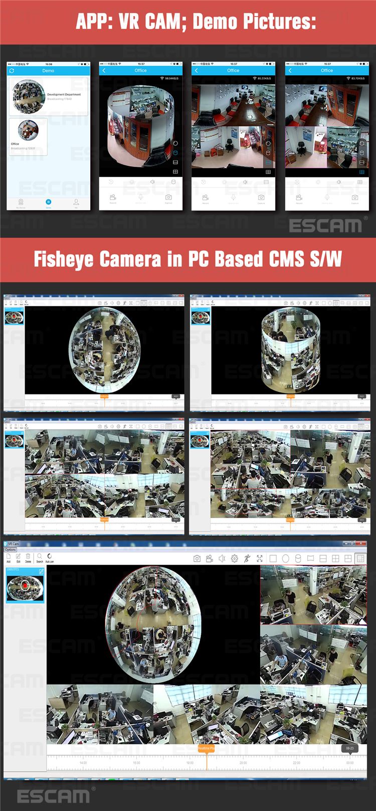 ESCAM-Fisheye-Camera-Support-VR-QP180-Shark-960P-IP-WiFi-Camera-13MP-360-Degree-Panoramic-Infrared-N-1083170