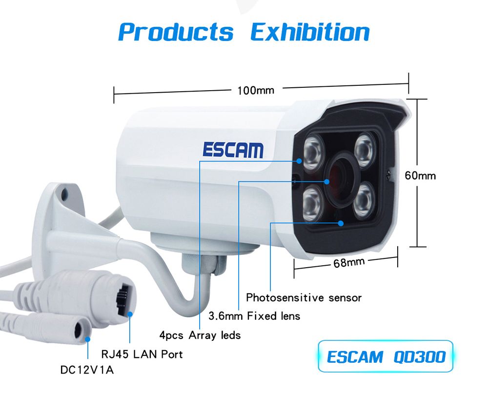 Escam-Brick-QD300-ONVIF-HD-1080P-P2P-Cloud-IR-Security-IP-Camera-POE-IP66-Waterproof-Upgraded-Versio-931339