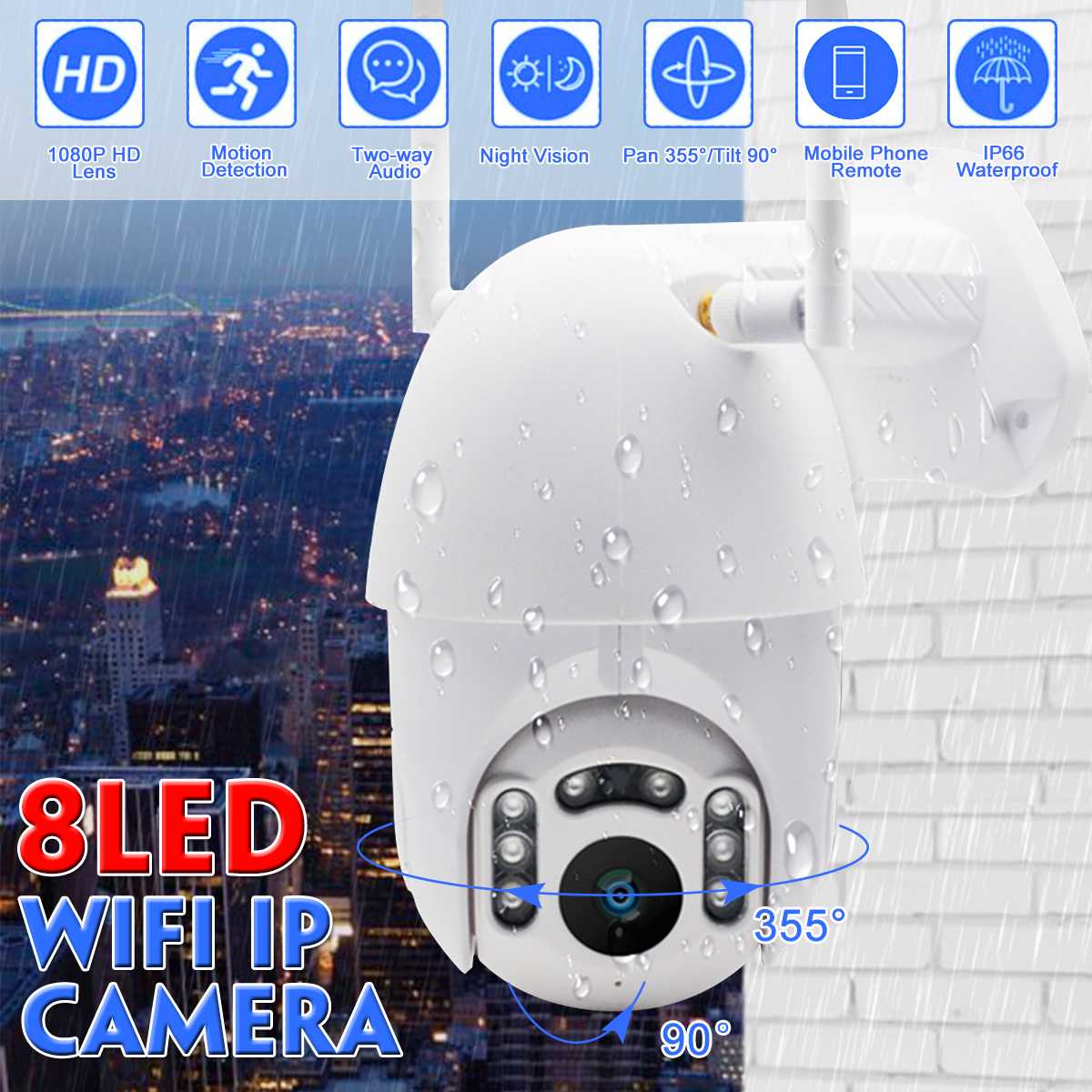 GUUDGO-8-LED-1080P-Waterproof-Wireless-Camera-Outdoor-IP-Camera-Wireless-Camera-WiFi-PanTilt-Night-V-1546641