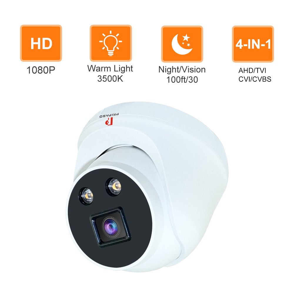 Pripaso-4-in-1-TVIAHDCVI-Camera-1080P-Wide-View-Mini-Dome-CCTV-Camara-Night-Vision-36mm-Lens-Analog--1698037