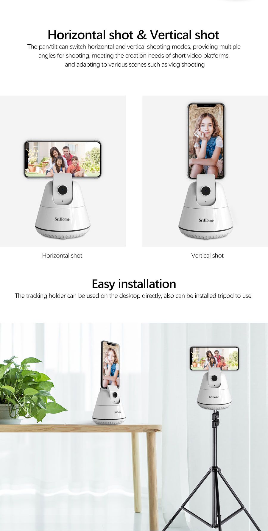 SriHome-SH006-Auto-Smart-Shooting-Selfie-Stick-360deg-Rotation-Auto-Face-Tracking-Object-Tracking-vl-1715748