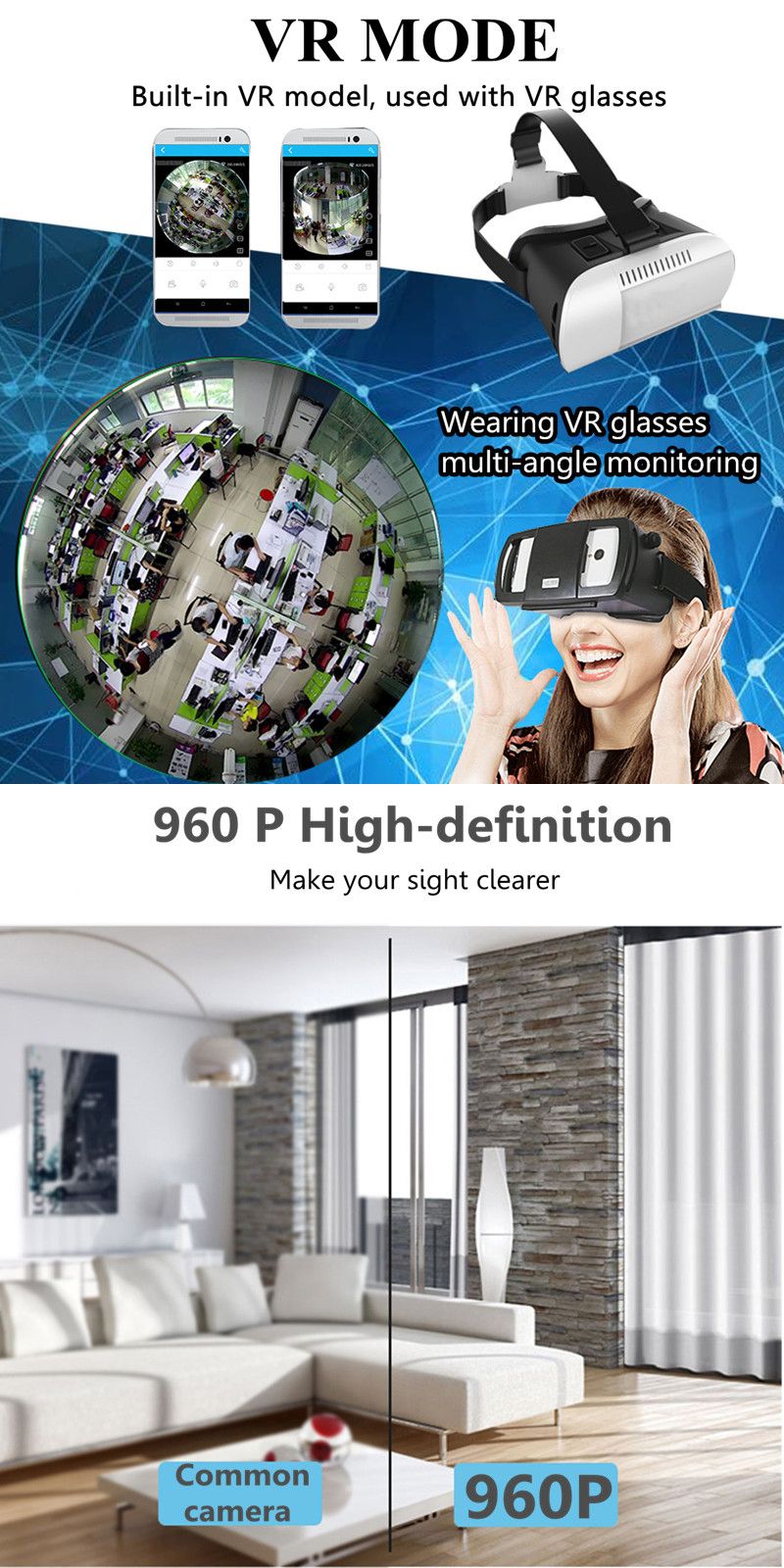 VR-360deg-3D-Panoramic-960P-Fisheye-IP-Camera-Wifi-13MP-Home-Security-Surveillance-Two-Way-Talk-Audi-1130127