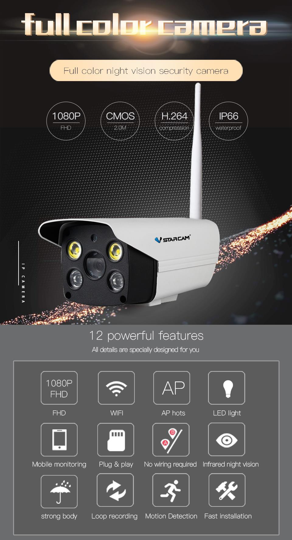 Vstarcam-C18S-Waterproof-IP-WiFi-Camera-AP-Hots-Motion-Detect-Alarm-Push-IR-CCTV-1312710