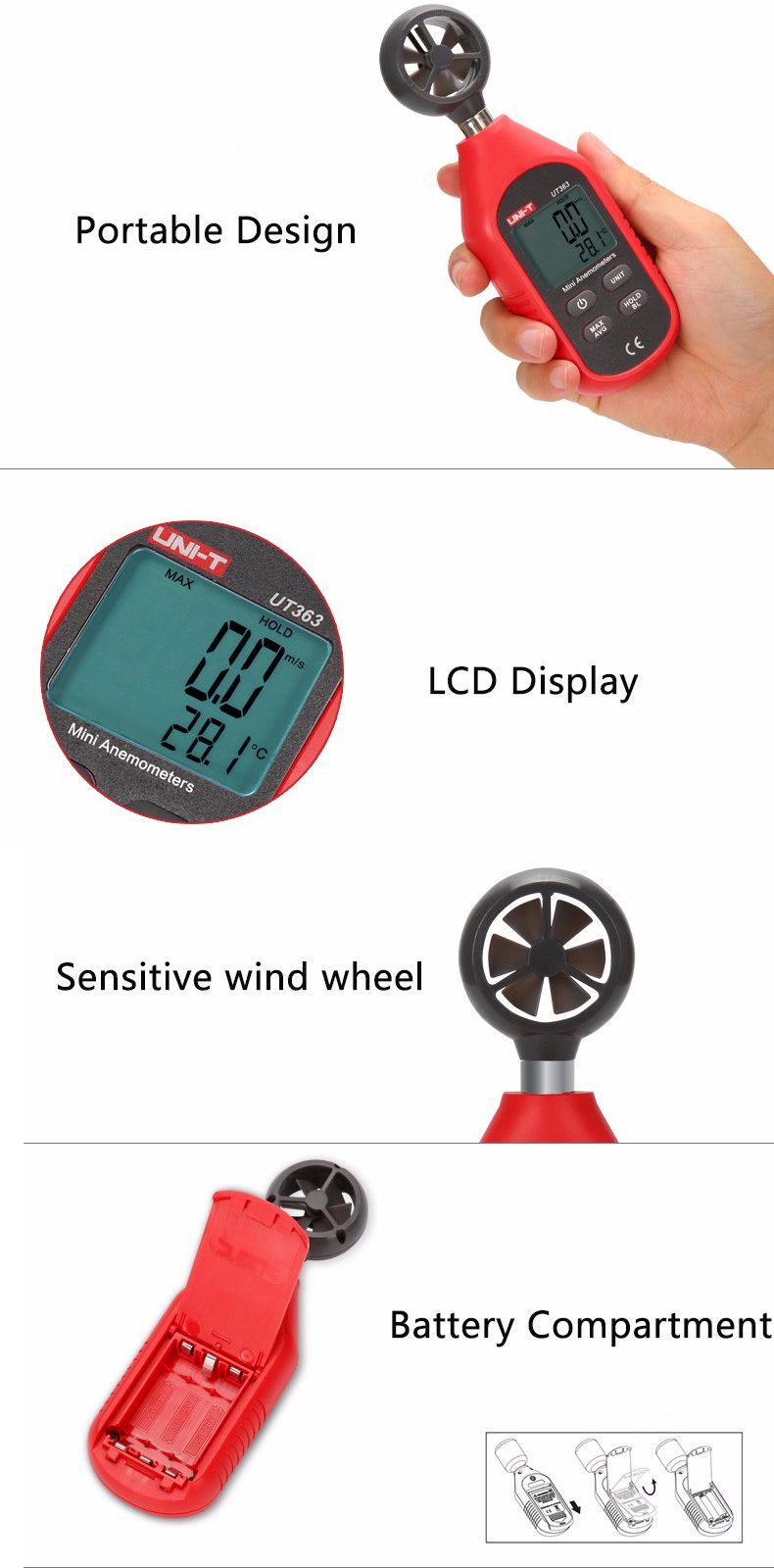 UNI-T-UT363-Mini-Digital-Wind-Speed-Meter-Pocket-Anemometer-Speed-Temperature-Tester-Thermometer-1080805