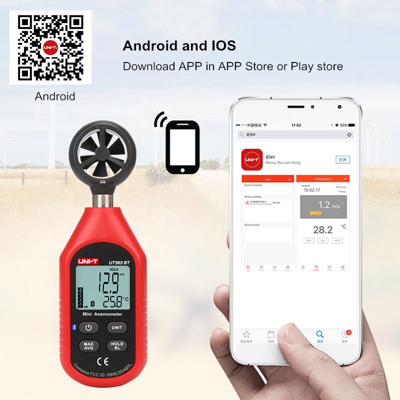 UNI-T-UT363BT-bluetooth-Mini-Wind-Speed-Meter-Digital-Pocket-Size-Anemometer-Measurement-Thermometer-1236782