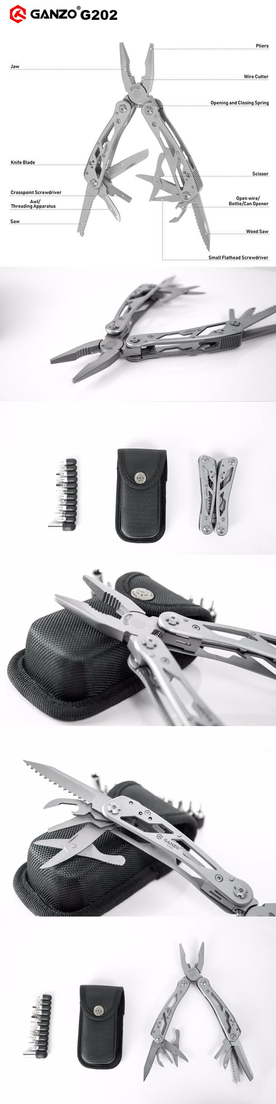 GANZO-G202-24-in-1-EDC-Multitools-Survival-Tool-Kit-Folding-Hand-Knife-Portable-Plier-Clamp-Wire-Str-1732905