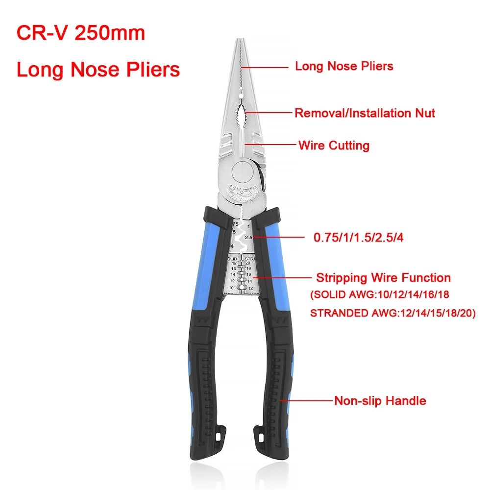 Toolour-8inch-Multitool-Long-Nose-Pliers-Wire-Stripper-Side-Cutters-Pliers-Crimping-Tool-Wire-Cutter-1757214