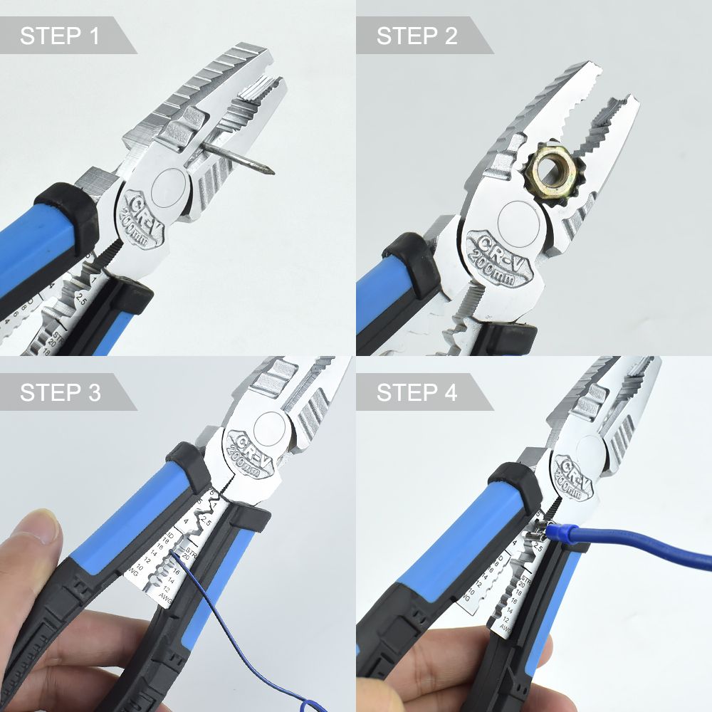 Toolour-8inch-Multitool-Long-Nose-Pliers-Wire-Stripper-Side-Cutters-Pliers-Crimping-Tool-Wire-Cutter-1757214