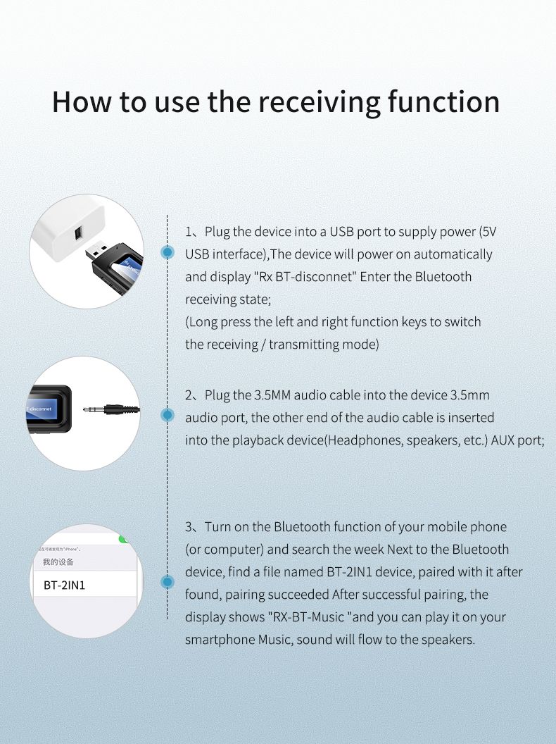 Bakeey-2in1-LCD-Display-bluetooth-V50-EDR-Receiver-Transmitter-35mm-Aux-A2DP-USB-Adapter-for-Speaker-1671560