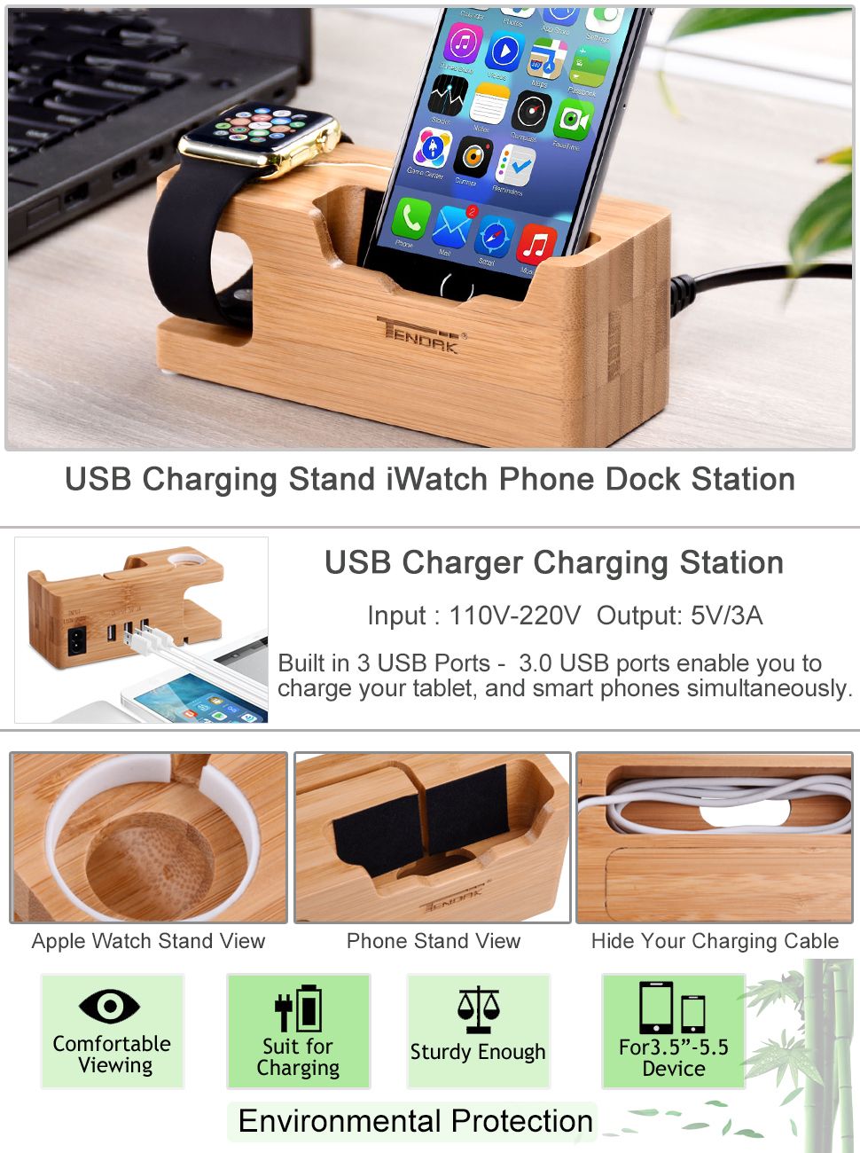 Bakeey-3-USB-Port-Bamboo-Wood-Charging-Dock-Station-Phone-Holder-for-38mm-and-42mm-Smartphone-1657703