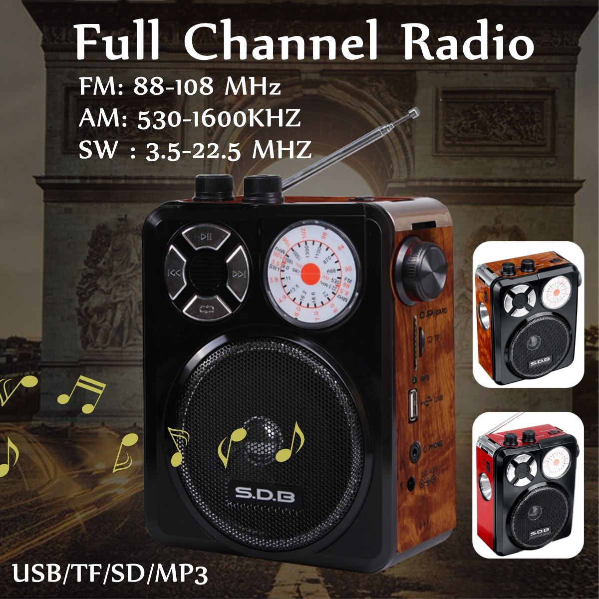 Bakeey-35mm-AUX-Full-Band-High-Sensitivity-FM-AM-Radio-U-Disk-TF-SD-Portable-Player-With-Flashlight--1589275