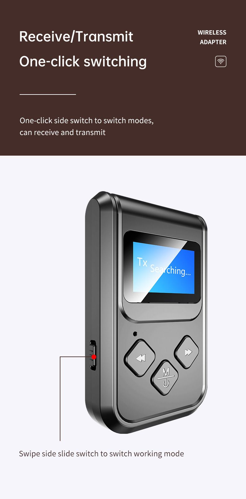 Bakeey-LCD-Digital-Display-bluetooth-50-Audio-Transmitter-Receiver-Wireless-Audio-Adapter-35mm-Audio-1716555