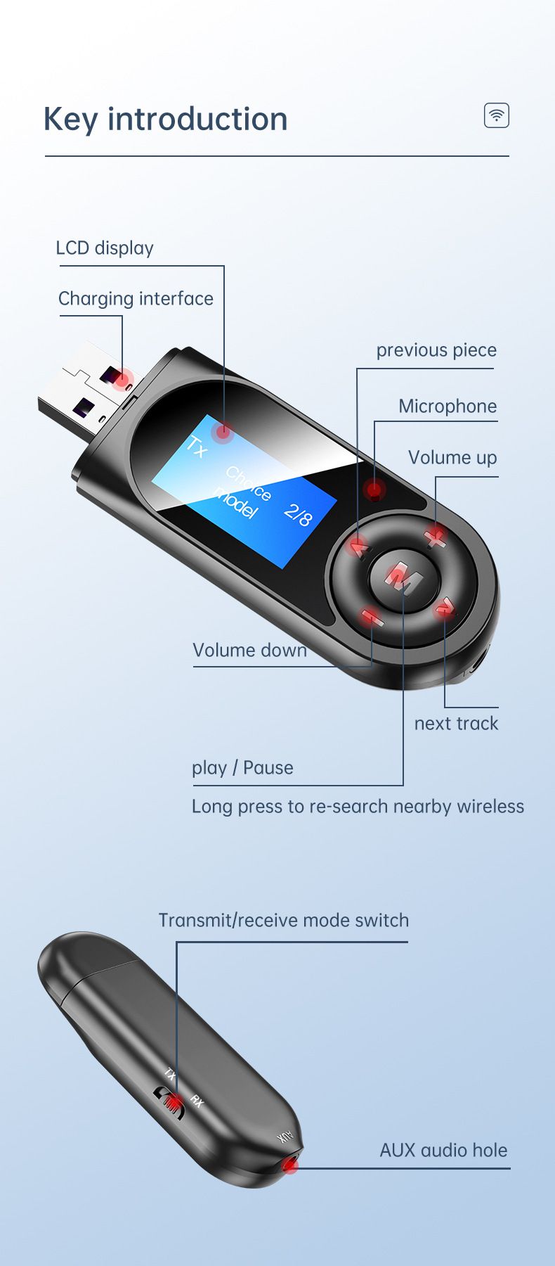 Bakeey-LCD-Digital-Display-bluetooth-Adapter-Hands-free-Call-Stereo-bluetooth-Receiver-Transmitter-F-1716593