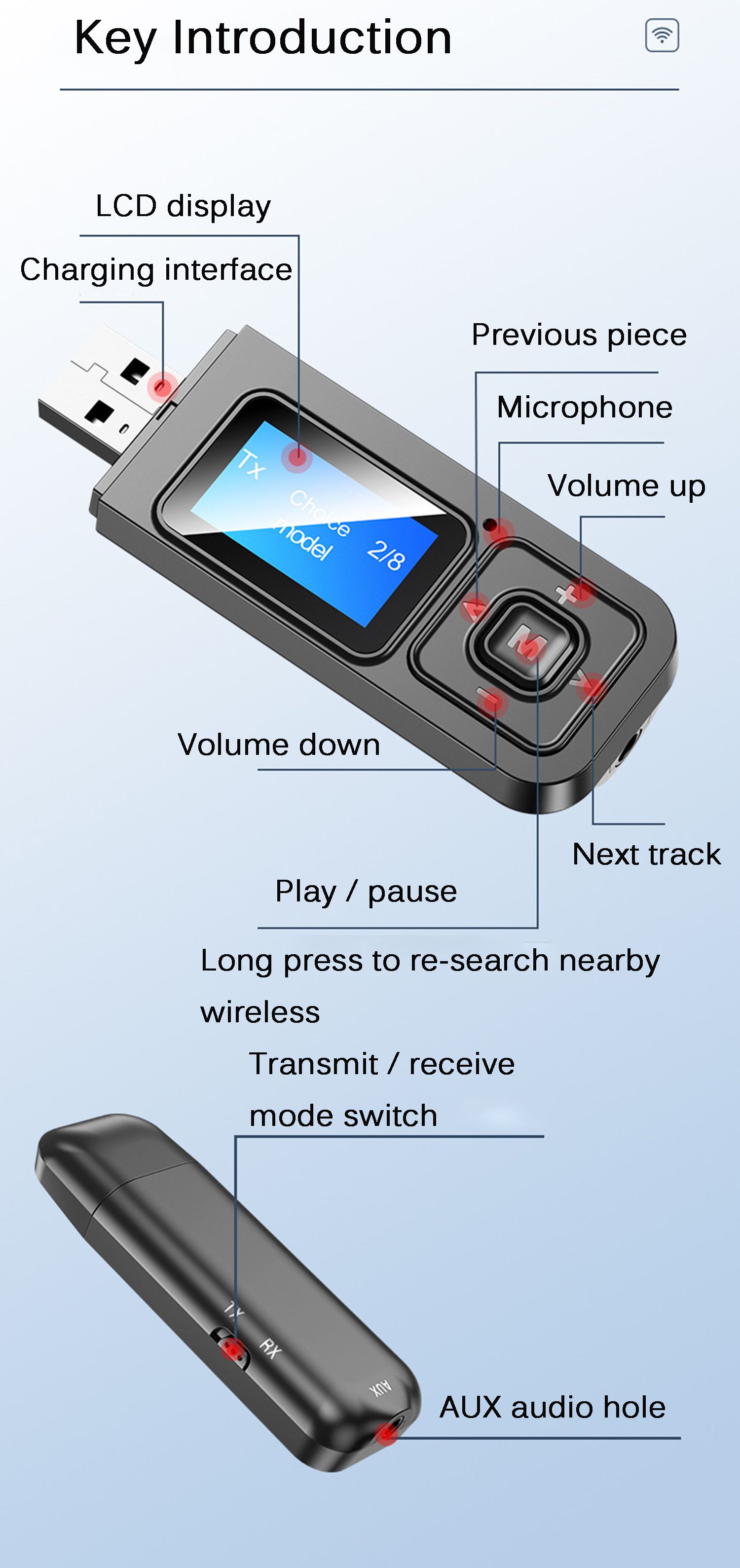 Bakeey-LCD-Digital-Display-bluetooth-Adapter-Hands-free-Call-Stereo-bluetooth-Receiver-Transmitter-F-1735040