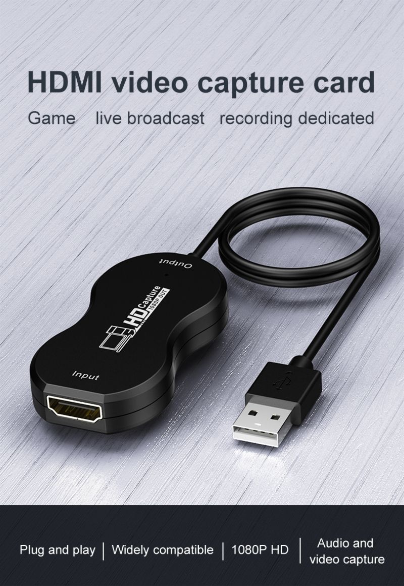 Bakeey-Portable-HDMI-to-USB-20-Video-Capture-Card-1080P-HD-Video-Adapter-Live-Recording-Box-For-Game-1748433