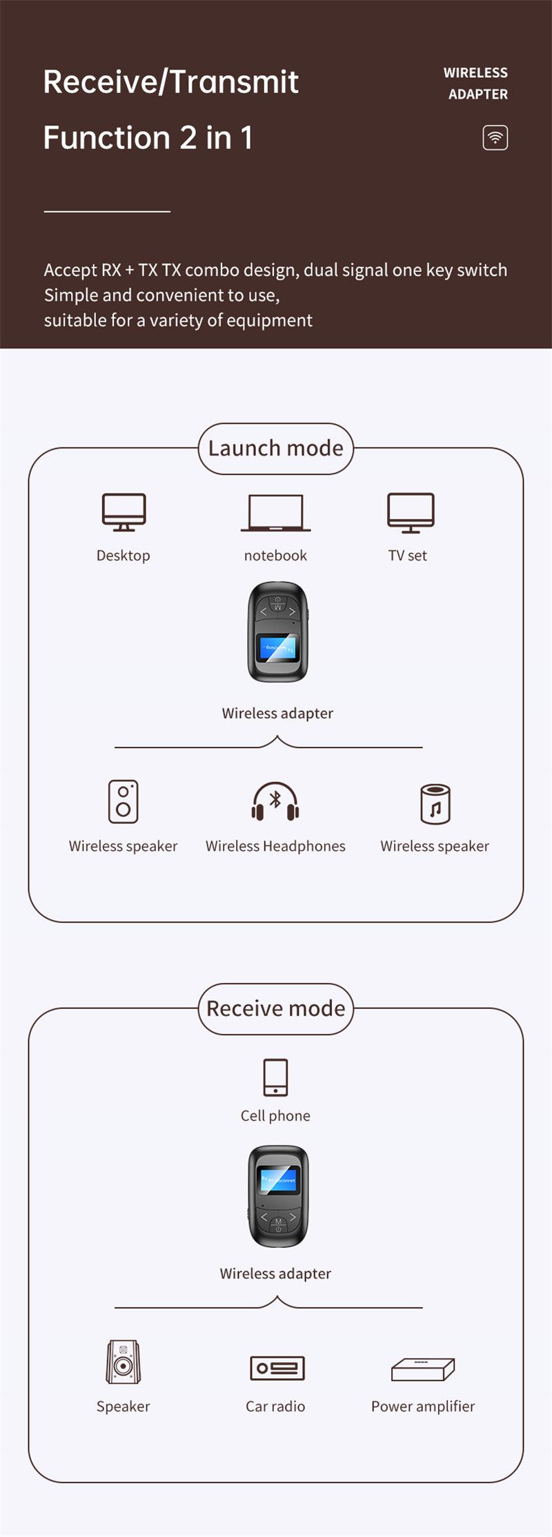 Bakeey-T14-LCD-Display-bluetooth-50-Audio-TransmitterReceiver-Adapter-AUX-RCA-Stereo-Wireless-Adapte-1752617