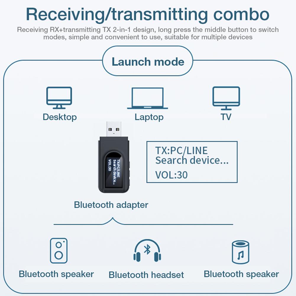 Bakeey-USB-bluetooth-50-Transmitter-Receiver-35mm-AUX-Jack-LCD-Display-Wireless-Adapter-For-TV-Stere-1756786