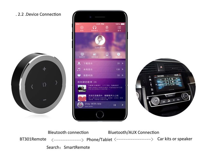 Bakeey-Wireless-bluetooth-Remote-Control-Phone-Car-Steering-Wheel-Motorcycle-Handlebar-Remote-Contro-1533926