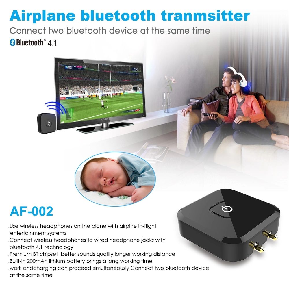 Bakeey-bluetooth-41-Portable-Airplane-Bluetooth-Transmitter-with-Built-in-200mAh-lithium-battery-for-1751833