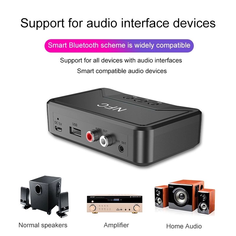 Bakeey-bluetooth-50-Receiver-Smart-NFC-A2DP-RCA-AUX-35MM-Jack-Wireless-Adapter-for-Headphone-Speaker-1760630
