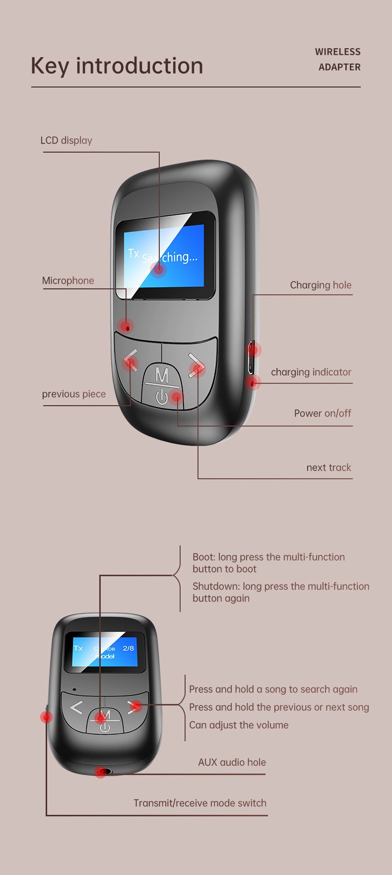 Bakeey-bluetooth-V50-Audio-Transmitter-Receiver-Wireless-Audio-Adapter-35mm-Audio-Adapter-Built-in-M-1716534