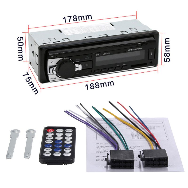 Car-Audio-Stereo-MP3-Player-bluetooth-Stereo-Radio-FM-AUX-with-Remote-Control-For-iPhone-X-88plus-1235399