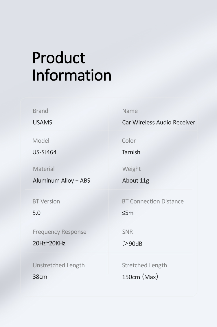 USAMS-US-SJ464-Car-bluetooth-50-Wireless-Audio-Receiver-USB-35mm-AUX-Jack-Built-in-MIC-Support-Hands-1736505
