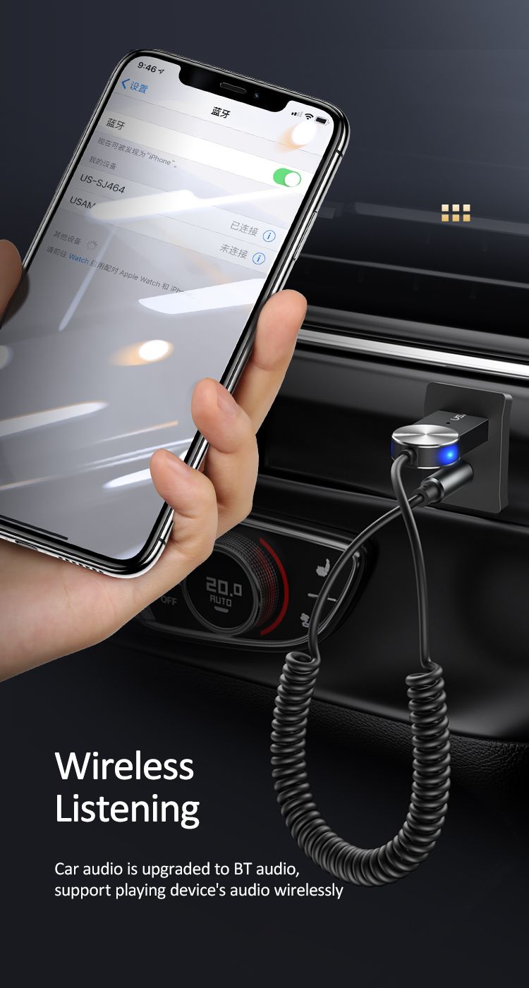 USAMS-US-SJ464-Car-bluetooth-50-Wireless-Audio-Receiver-USB-35mm-AUX-Jack-Built-in-MIC-Support-Hands-1736505