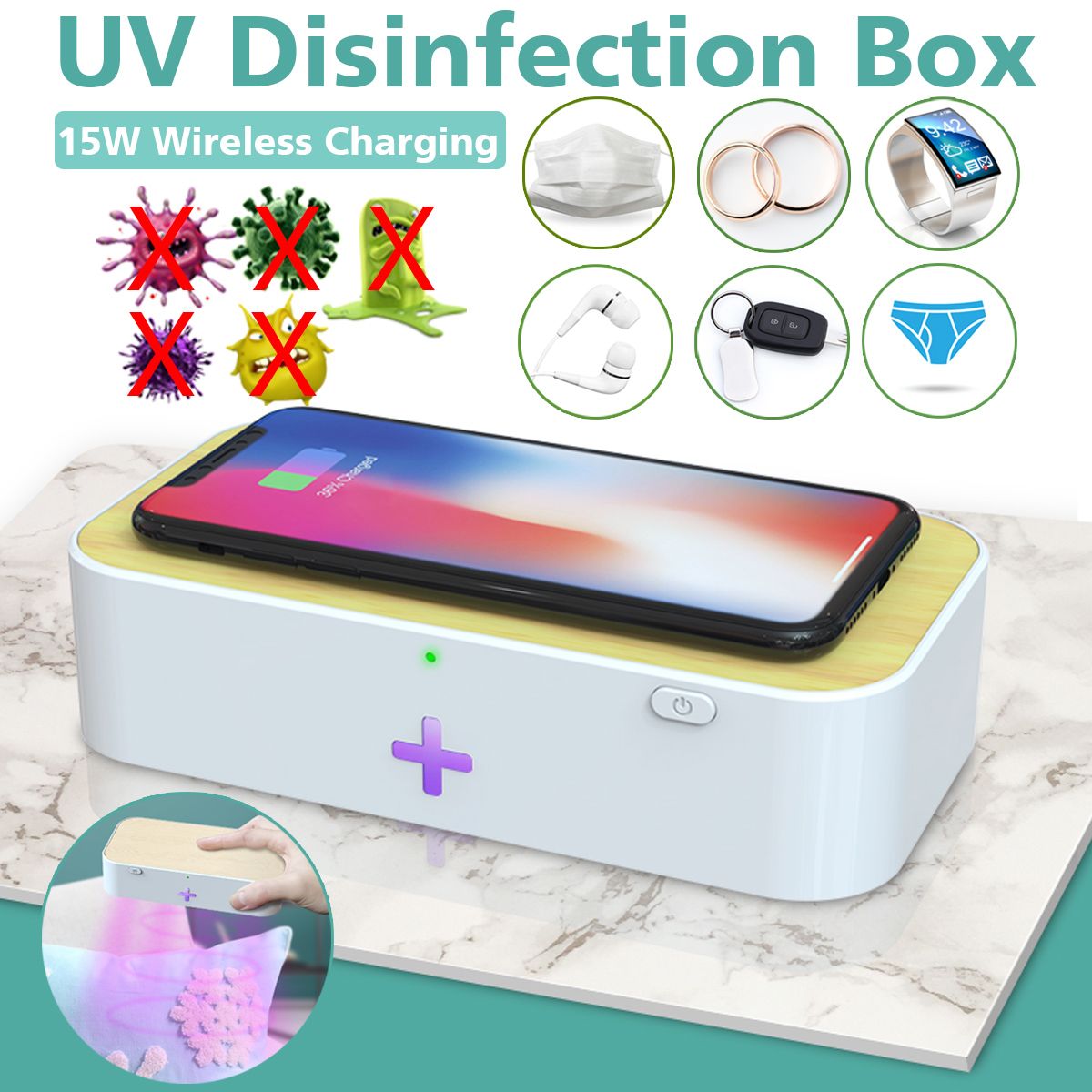 UV-Ultraviolet-Phone-Sterilizer-Box--15W-Wireless-Charger-Disinfection-Coating-Machine-Watch-Jewelry-1665152