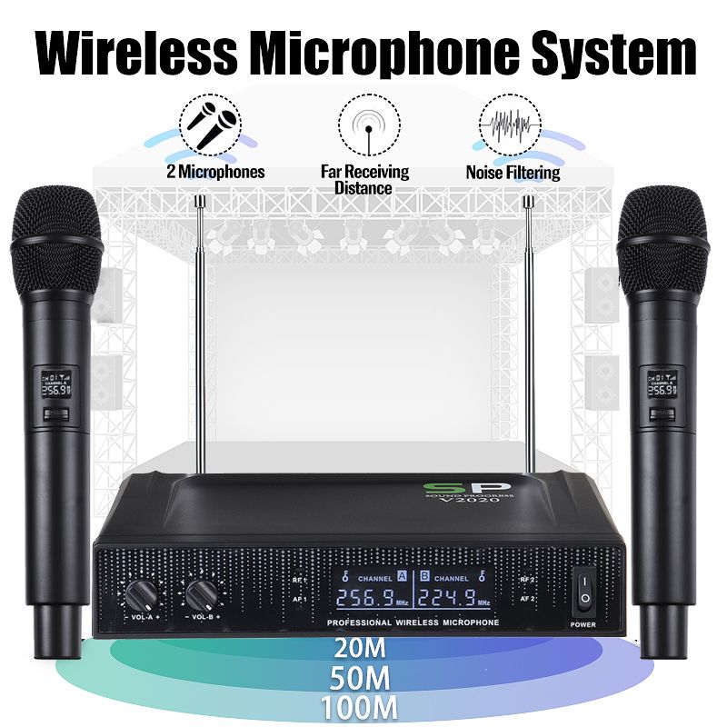 V2020-VHF-Wireless-Microphone-System-Cordless-Dual-Handheld-Mic-Karaoke-Singing-1655166