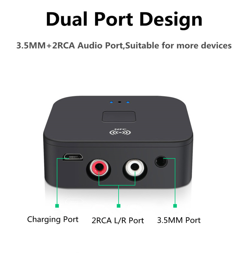 Vikefon-NFC-enabled-bluetooth-V50-Audio-Transmitter-Receiver-35mm-Aux-2RCA-Wireless-Audio-Adapter-Fo-1762038