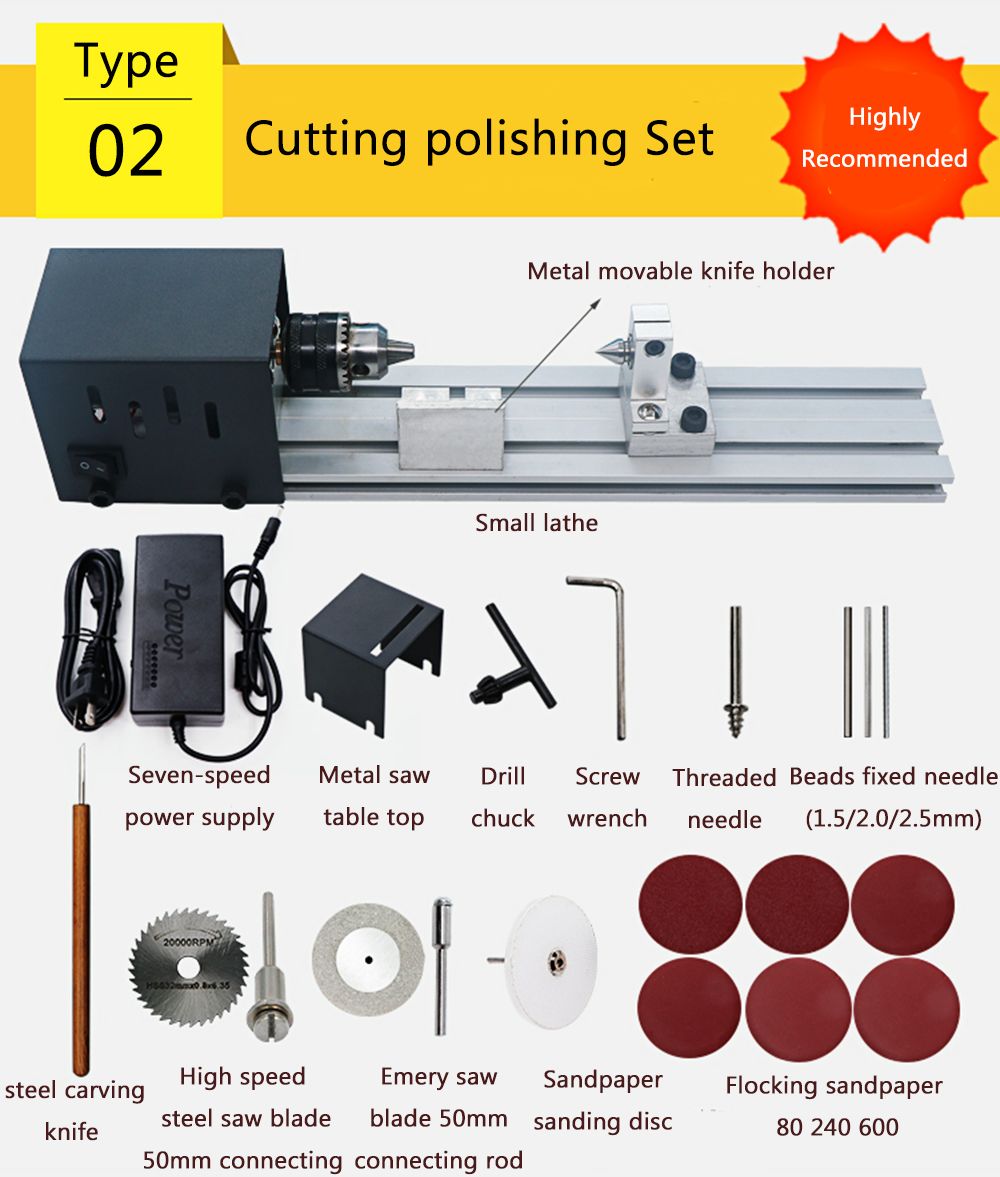 Raitoolreg-80W-24V-Mini-Lathe-Beads-Polisher-Machine-Woodworking-Craft-DIY-Rotary-Tool-Beads-Grindin-1337578