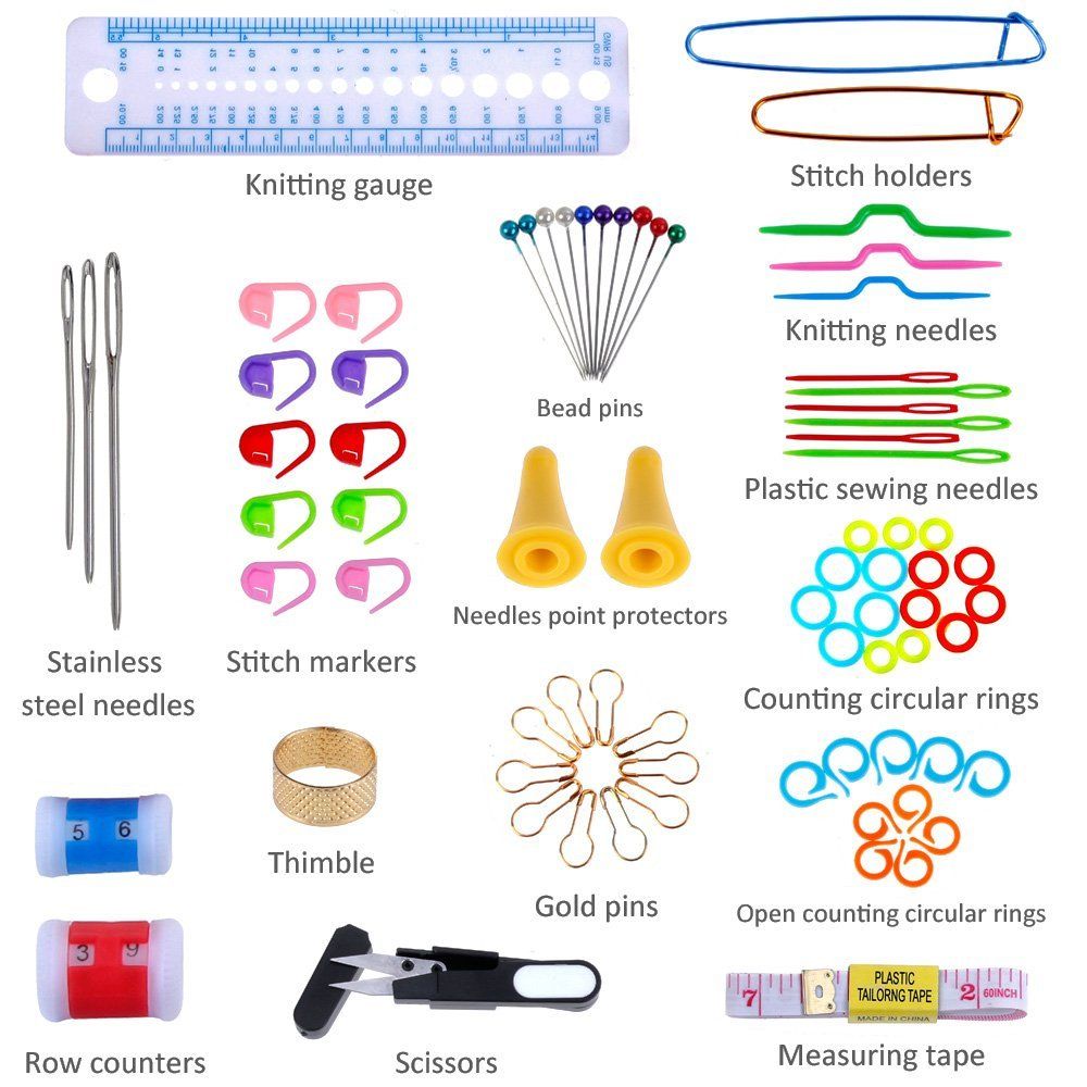 100pcs-Ergonomic-Crochet-Hooks-Set-Knitting-Needle-Kit-amp-Zipper-Organizer-Case-1453117