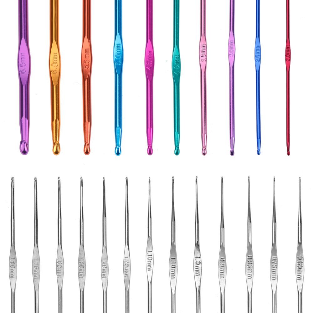 100pcs-Ergonomic-Crochet-Hooks-Set-Knitting-Needle-Kit-amp-Zipper-Organizer-Case-1453117