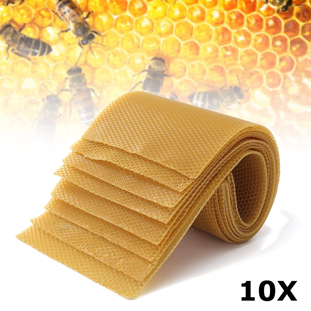 10Pcs-Honeycomb-Wax-Frame-Beekeeping-Foundation-Honey-Hive-Equipment-Tool-1395061