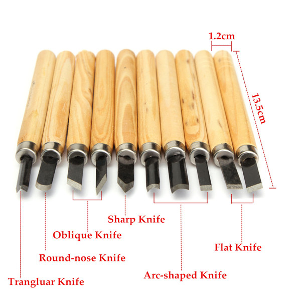 10pcs-Wood-Carving-Chisel-Set-High-Carbon-Steel-with-Wooden-Handle-970962