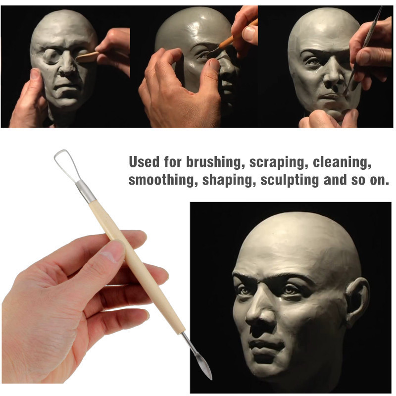 11Pcs-Clay-Sculpting-Set-Wax-Carving-Pottery-Tools-Shapers-Polymer-Modeling-Wood-Handle-Set-1038673