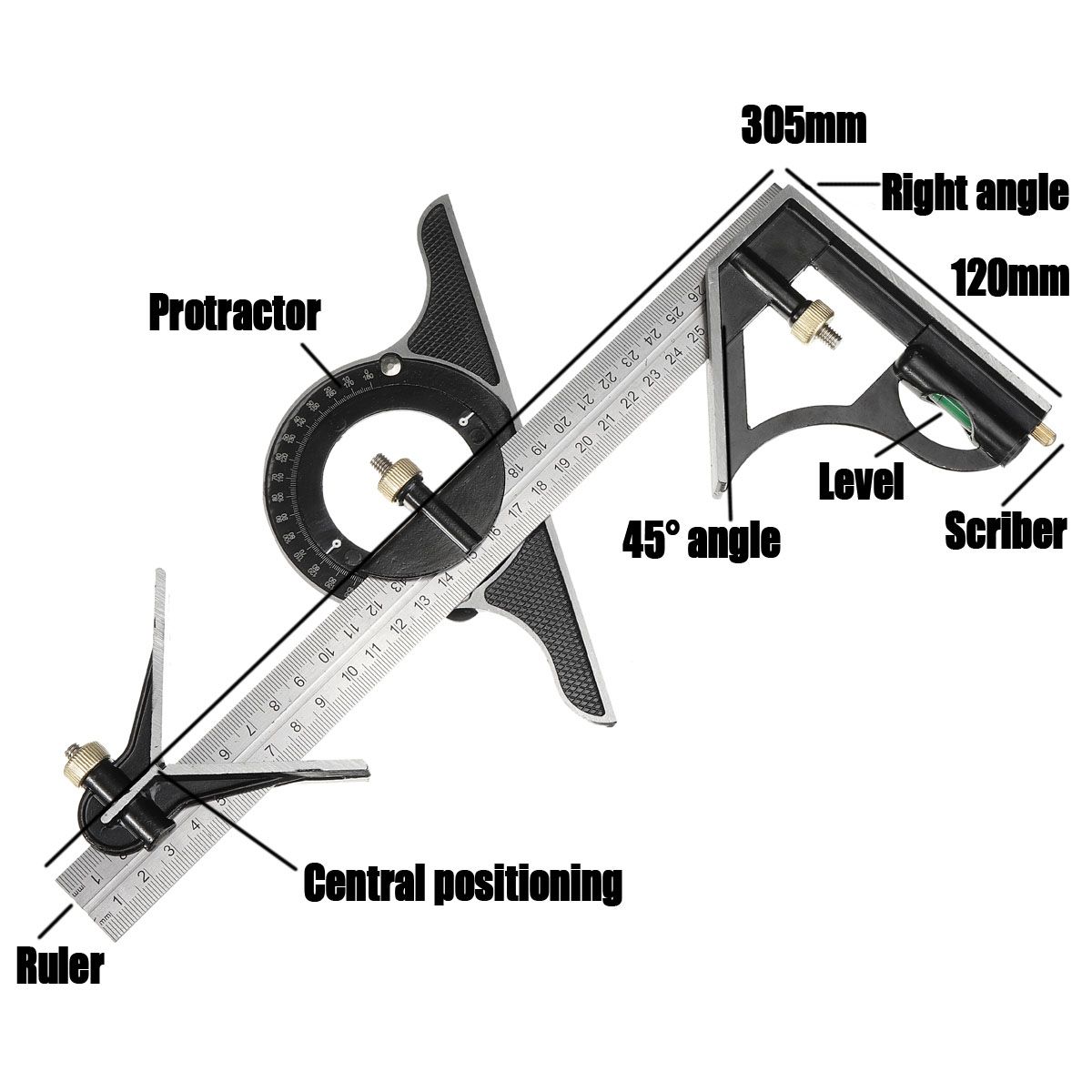 12quot-300mm-Combination-Square-Protractor-Level-Measure-Measuring-Angle-Ruler-Set-1623738