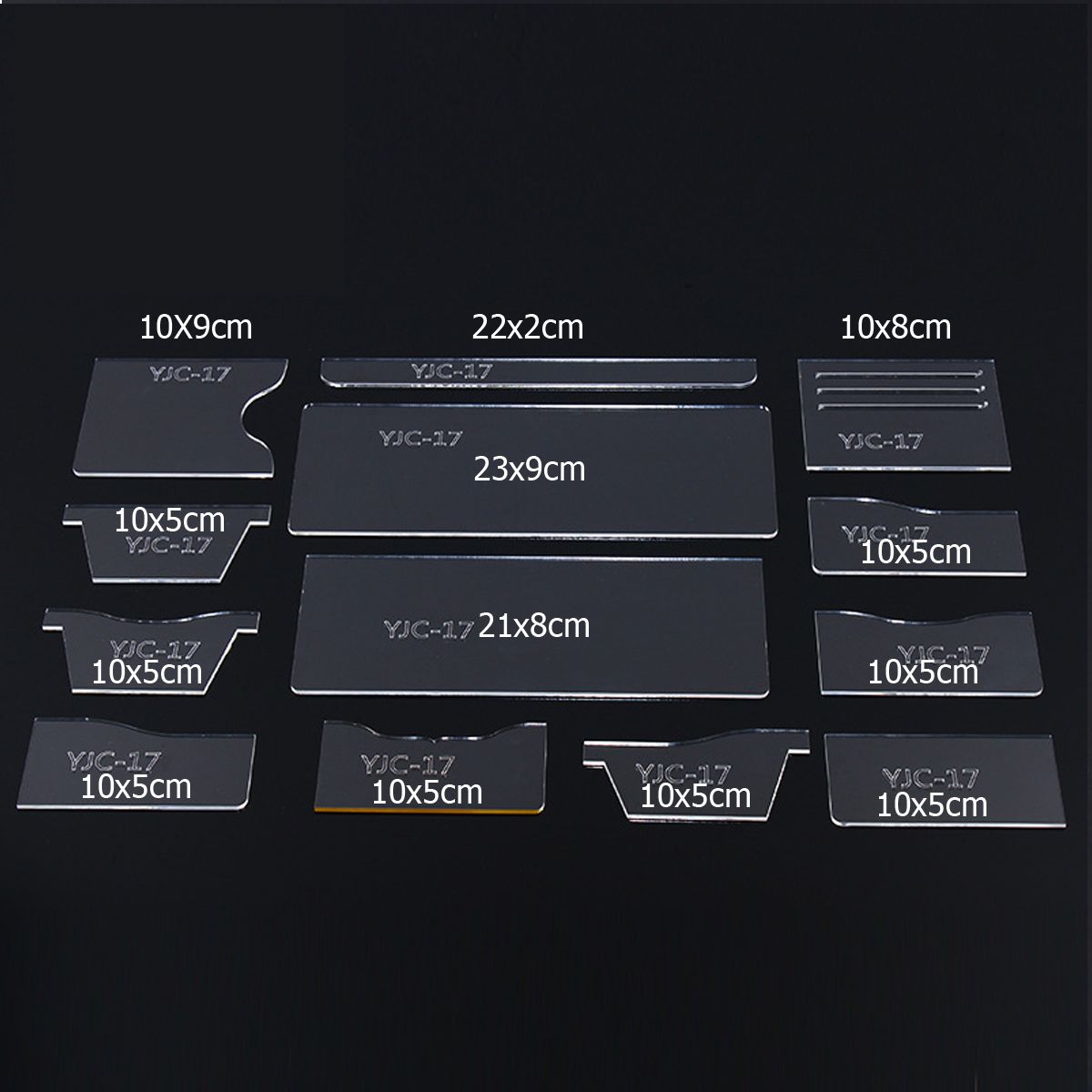 13Pcs-Clear-Acrylic-Wallet-Pattern-Stencil-Template-Set-Leather-Craft-DIY-Kits-1518004