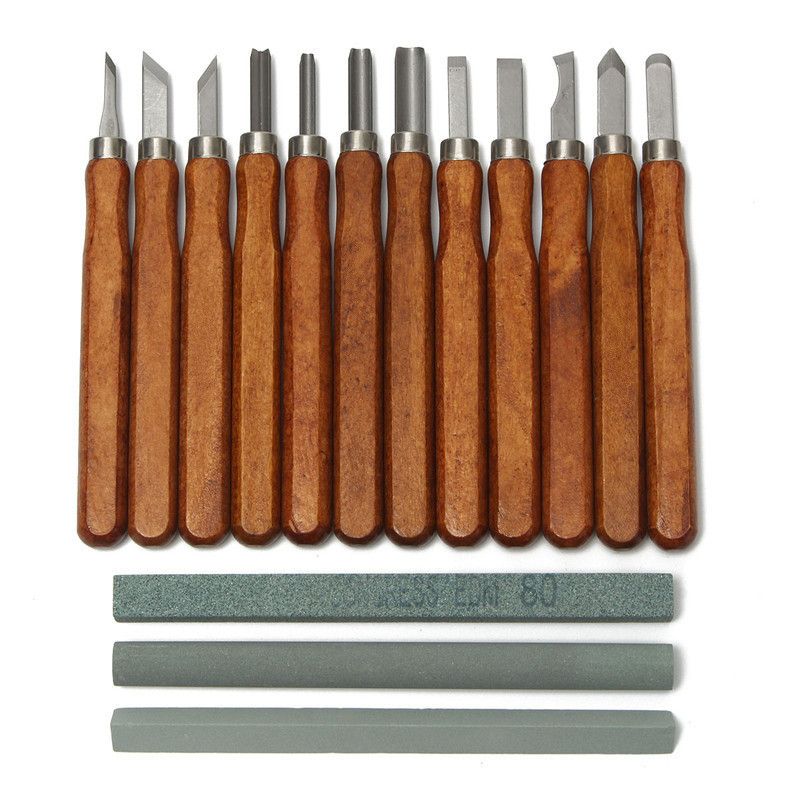 15Pcs-Woodcut-DIY-Engrave-Hand-Wood-Carving-Tool-Chisel-Wood-Working-Graver-1074481