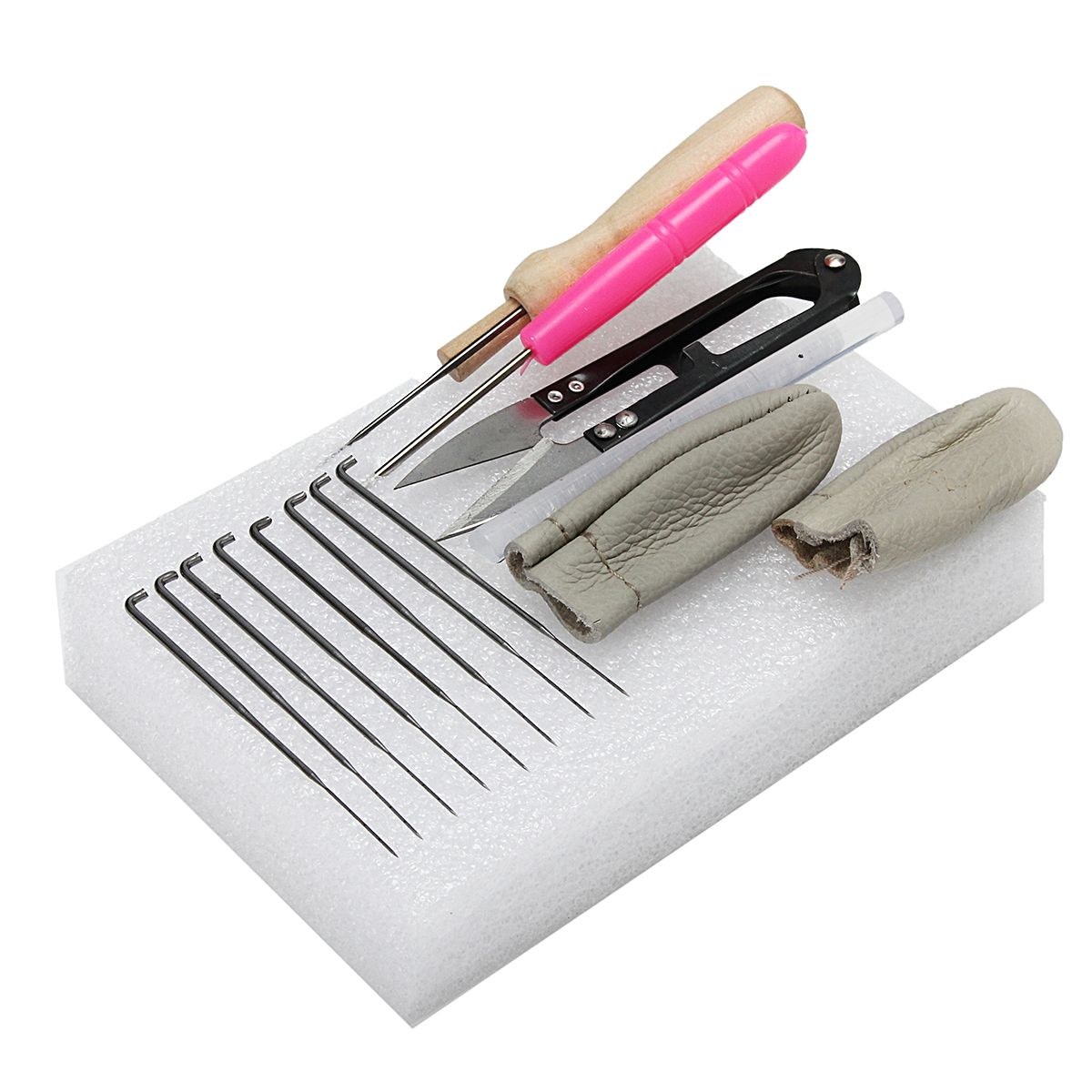 15pcs-Kit-Wool-Felt-Tools-Needle-Felting-Starter-Kit-Mat-Scissors-Needle-1166855