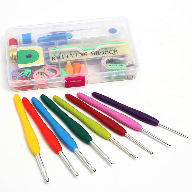 16-Sizes-Aluminum-Sweater-Scarf-Hat-Crochet-Hooks-DIY-Craft-Knitting-Needle-Kits-1034385