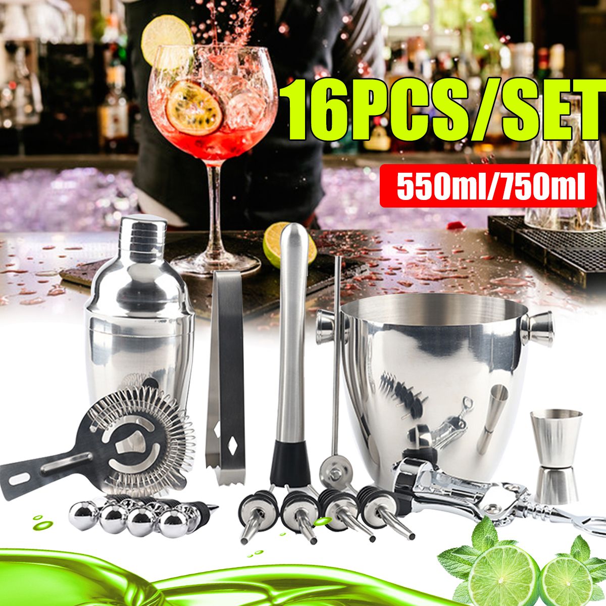 16Pcs-Cocktail-Shaker-Bar-Set-Stainless-Steel-Drink-Mixer-Bartender-Tool-Kit-1724726