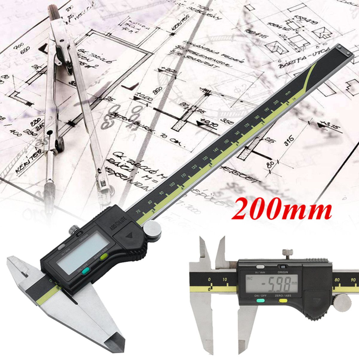 200MM-8-Inch-LCD-Digimatic-Vernier-Caliper-Electronic-Gauge-Micrometer-Measurement-Stainless-1363769