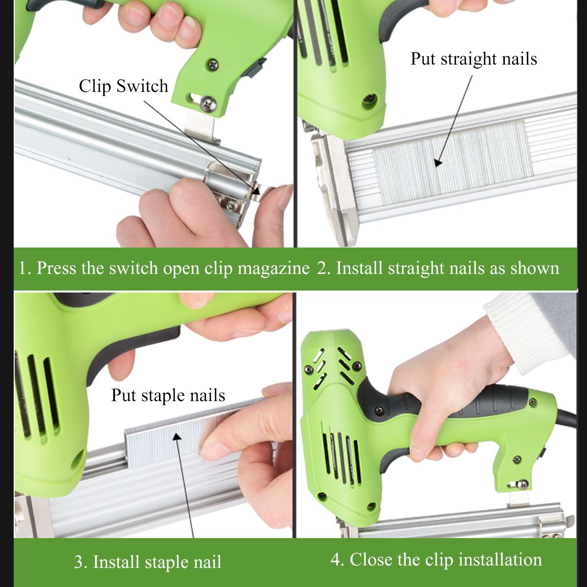 220V-Electric-Brad-Nail-U-Type-Staple-Dual-Use-Staple-Woodworking-Tools-Green-1683431