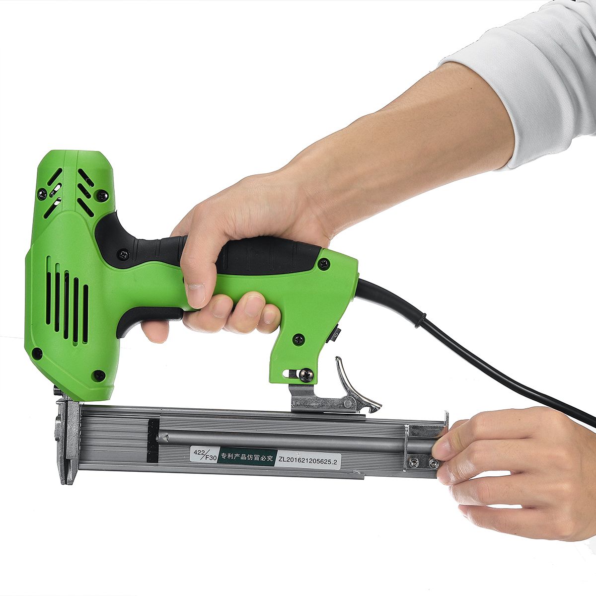 220V-Electric-Brad-Nail-U-Type-Staple-Dual-Use-Staple-Woodworking-Tools-Green-1683431