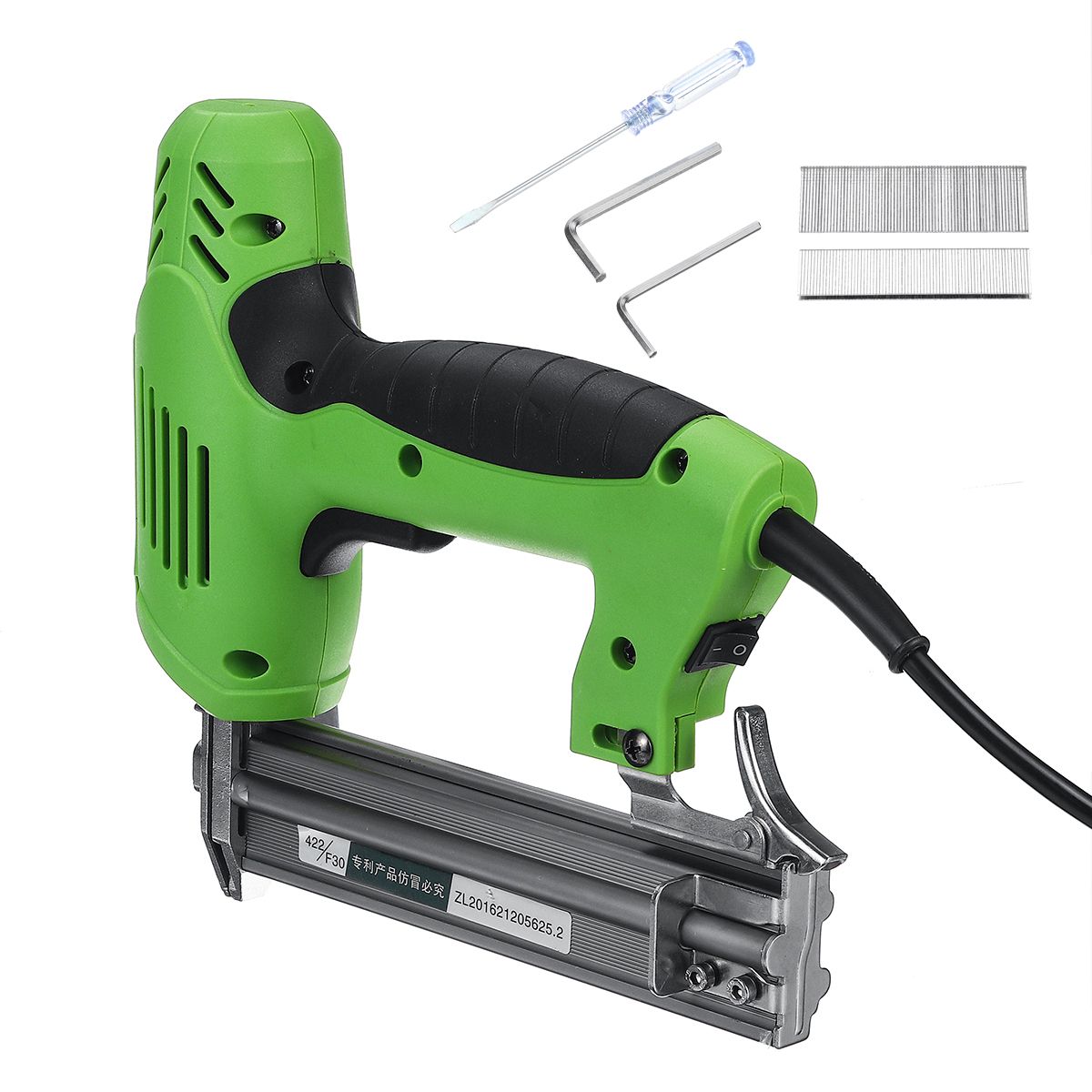 220V-Electric-Brad-Nail-U-Type-Staple-Dual-Use-Staple-Woodworking-Tools-Green-1683431