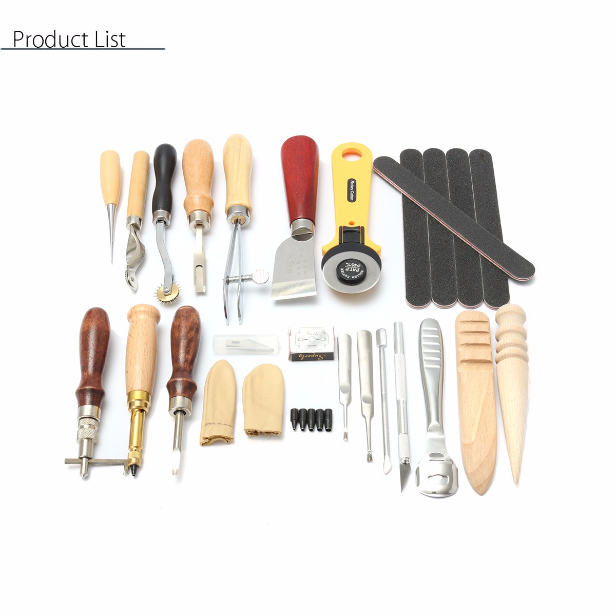 24pcs-Leather-Craft-Punch-Tools-Kit-Hand-Sewing-Stitching-Carving-Work-Saddle-Groover-1104764